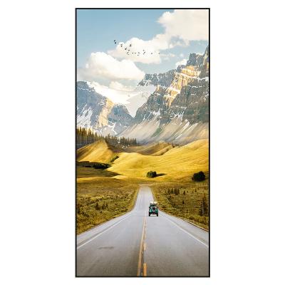 China Waterproof Corridor Passageway Crystal Porcelain Landscape Wall Oil Painting Art With Frame for sale