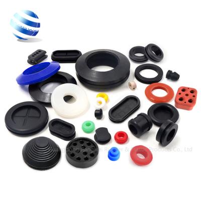 China Custom Eco-friendly waterproof/fireproof/anti-aging/anti-deformation universal parts fkm neoprene epdm nbr silicone rubber coil guard wiring cable flat hole plug grommet seal for sale