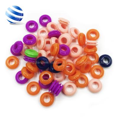 China Custom wholesale eco-friendly/flame retardant/anti-aging/anti-deformation food grade grommet colored silicone rubber grommet for sale