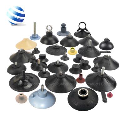 China Eco-friendly/anti-aging/anti-deformation custom industrial black nbr vacuum silicone rubber suction sucker cup with screw for sale