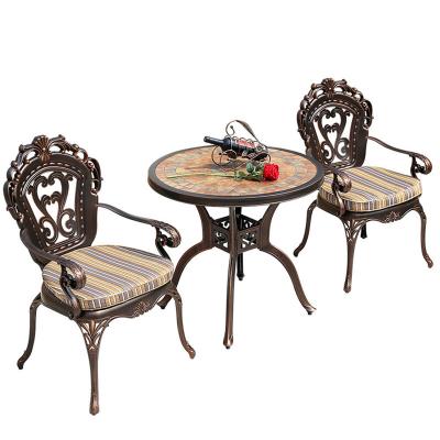 China Modern Modern Style Outdoor Patio Dining Restaurant Furniture Die Cast Aluminum Ceramic Countertops Table Cast Aluminum Furniture for sale