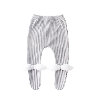 China 2022 Spring Autumn Toddlers Pants Solid Color Spandex/Cotton Knitted Soft Kids Tights Baby Gaiters for sale