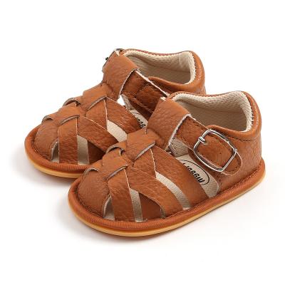 China Newest Fashion Summer Flat Toddlers Shoes Baby Boy PU Leather Soft Sole Girl Prewalker Sandals Flats Shoes for sale