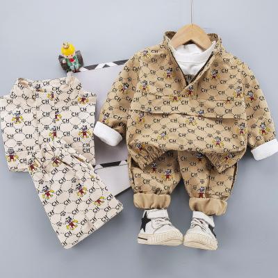 China Spring Fashion Boutique Boy Casual Clothing Set Long Sleeve Top+Pants 2pcs Cotton Casual Letter Printing for sale