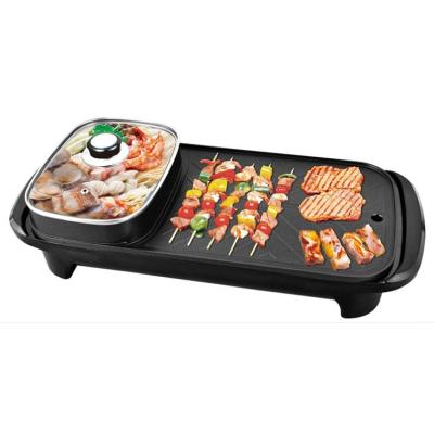 China Household Two In One Mini Highly Efficient Multi Function Indoor Small Table Home Use Smokeless Electric BBQ Grill for sale