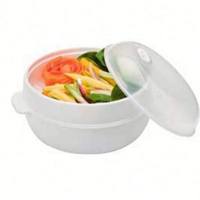 China Sustainable Portable 2 Tier Microwave Rice Noodle Vegetable Food Steamer for sale