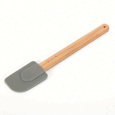 China Viable personalized food grade kitchen silicone spatula with wooden handle for sale