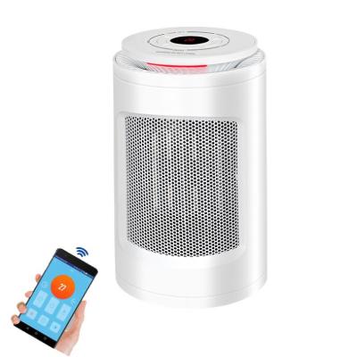 China Hot and cold air is unique design of GHK optional round personal heater PTC mini led electric ceramic space heater with wifi for sale