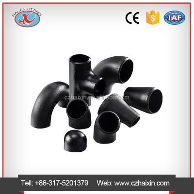 China high quality and competitive price carbon steel butt welded seamless pipe fittings and flange equal for sale