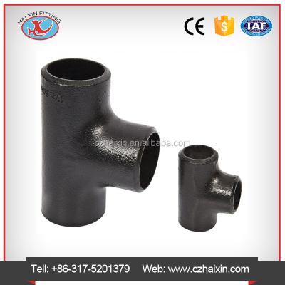 China carbon steel diameter butt weld tee equal &seamless and reducing pipe tee and equal pipe tee for sale