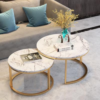 China Adjustable (height) Lower Cost Stainless Steel Dining Dinner Carrara White Marble Luxury Bone Inlay Furniture Round Coffee Table Center Table for sale