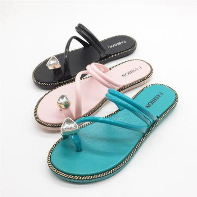 China HLS-RSD-1901 Summer Anti-slippery Slippers Soft Indoor Slippers Flip Flops With Glitter Bling Shoes for sale