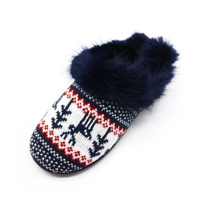 China Flat Hot Sale Super Warm Indoor Slippers For Women With Beauty Printing for sale