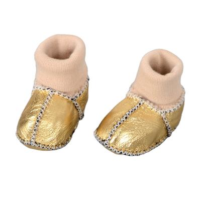 China Anti-slippery Fur Embedded Soft Unique Baby Shoes 0-12 Months Learning Walking Shoes Cotton Shoes for sale