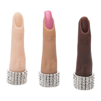 China Silicone Hand Dark Color Practice Hand Mannequin Displaying Ring Female Hand Art Model Nail for sale