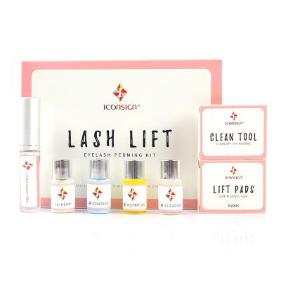 China Disposable RTS Build Your Own Brand Sodium Bromide Wave Vegan Eyelash Perm Iconsign Lash Lift Lotion Kits Tool Free Glue for sale