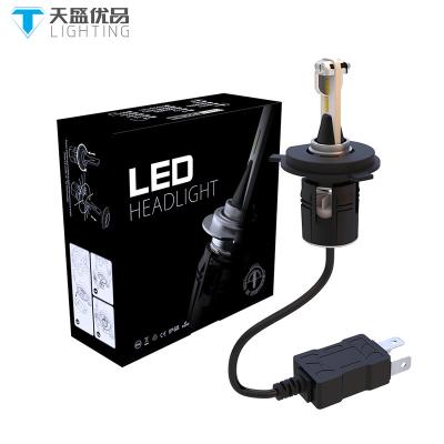 China 6063 2019 New Design Aluminum Turbine Fan B6S LED Canbus H7 H4 LED Headlight Bulbs For All Cars for sale