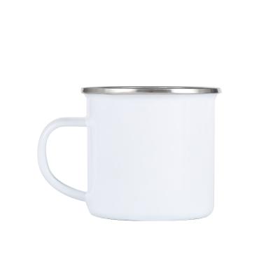 China Viable Sublimation Enamel Mug 350ml Classic Enamel Coffee Mug for sale