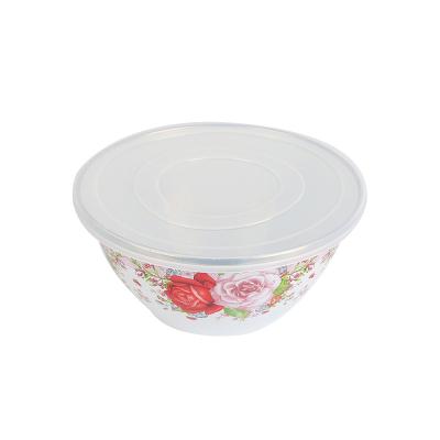 China Sustainable 3PCS Enamel Storage Bowl Set Outdoor Enamel Food Storage Bowls For Camping for sale