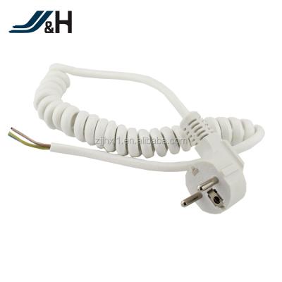 China Standard 3x0.75mm2 3 Pin Spring Power Cord Industrial White Spiral Cord VDE Spiral Cable for sale