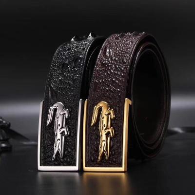 China Fashion.Casual 2022 brand slide buckle fashion belt cowhide belt unisex men and women belt custom made logo-332 for sale