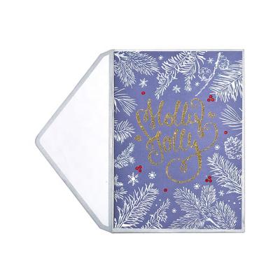 China Wholesale North America Glitter Holiday Cards, High Quality Handmade Christmas Cards with Gems for sale