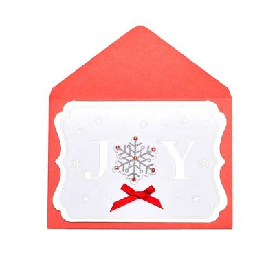 China Silver North America 3D Snowflake Holiday Christmas Cards, Customized Handmade Merry Christmas Greeting Cards for sale