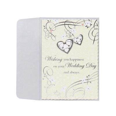 China North America romantic silver foil handmade cards, beautiful 3D wedding cards for wedding for sale