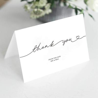 China North America Printing Custom Blank Bulk White Wedding Thank You Paper Greeting Cards With Envelopes for sale