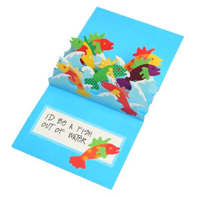 China North America Hotsales 3D Pop Birthday Cards To Friends, Eco Friendly Handmade Greeting Cards With Custom Logo for sale