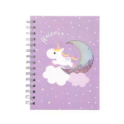 China Custom Printed Custom Unicorn School Student Paper Spiral Personalized Diary Journals Notebooks For Girl Children for sale