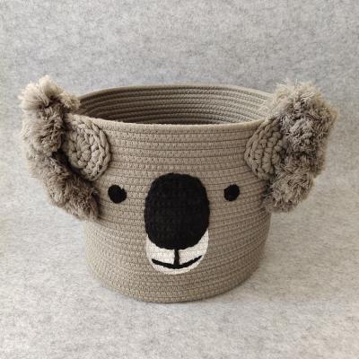 China Viable the woven basket of the latest image cartoon in 2021 clothes laundry toys popular cute multifunctional foldable cotton rope for sale