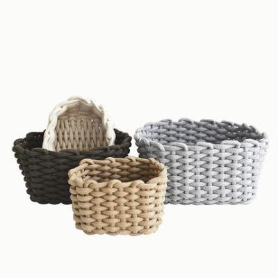 China Sustainable Fashion Baby Clothing Storage Basket High Quality Cotton Rope Basket for sale