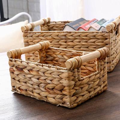 China New Viable Hot Sale Handwoven Natural Straw Woven Storage Basket Foldable Straw Storage Basket Straw Storage Basket for sale