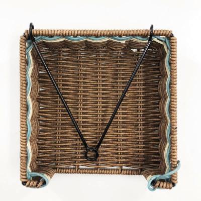 China Sustainable Wicker Rattan Tissue Rack Paper Box Towel Holder for sale