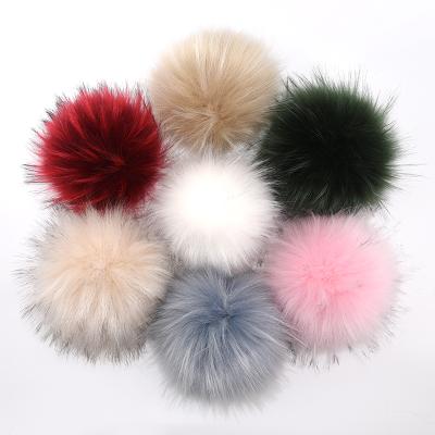 China Factory Price Smooth Faux Raccoon Fur Pom Poms 15cm High Quality Accessories for sale