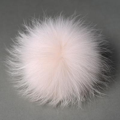 China Real Fur Pom Poms Detachable Snap Raccoon Fur Pompoms Hot Sale Detachable Pompoms 15CM KAZUFUR for sale