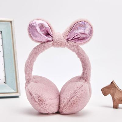 China Keeping Warm Fashion KAZUFUR Kids Cute Faux Rabbit Fur Earmuffs Earmuffs With Bowknot For Warm Winter for sale