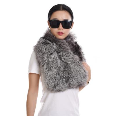 China Real show high fashion silver fox fur scarf medium style shawl real silver fox fur scarf for sale