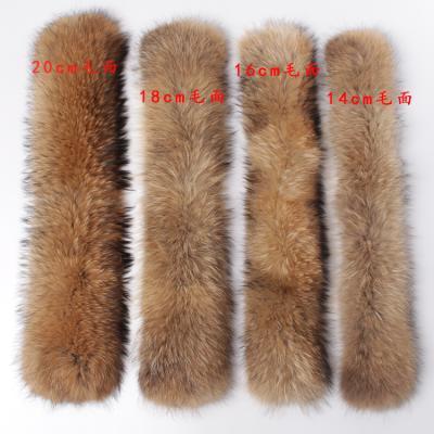 China Warm Raccoon Fur Neck Collar For Winter Coats Real Raccoon Fur Trim for sale