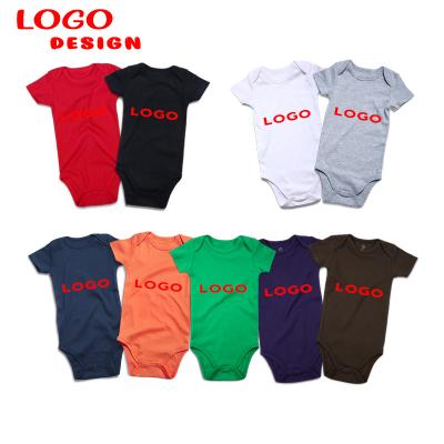 China Daily Clothing Baby Clothes White Unisex Cotton Custom Newborn Boy Clothes Baby Infant Onesie Onsie Toddler Short Sleeve Baby Clothes for sale