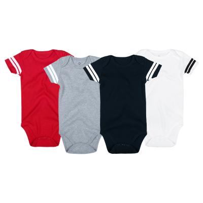 China Summer Unisex Newborn Infant Short Sleeve Cotton Jumpsuit Daily Empty Romper Baby Clothes Knitted Baby Clothes Kid Clothes for sale