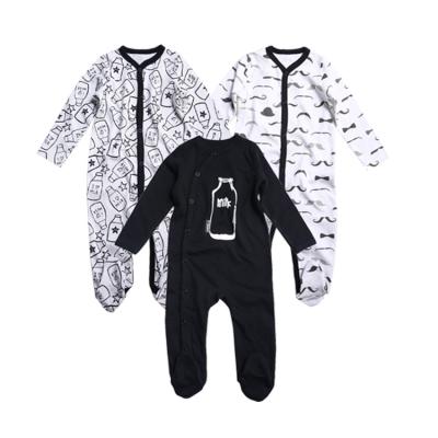 China China manufacture wholesale clothing baby clothes long sleeves pajamas baby daily footed pajamas printed baby cotton pajamas for sale