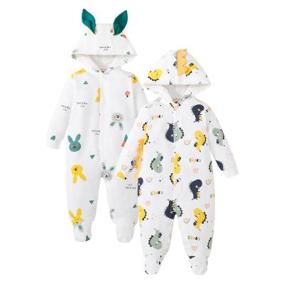 China Neutral Daily Wear Baby Clothes Romper Button Footed Sleeper Clothes Dinosaur Bunny Baby Cotton Knitted Romper Baby Pajamas for sale