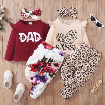 China Washable Toddler Girl Clothes Cotton Long Sleeve Kids Clothes 3pcs Baby Clothes Baby Set Dresses for sale