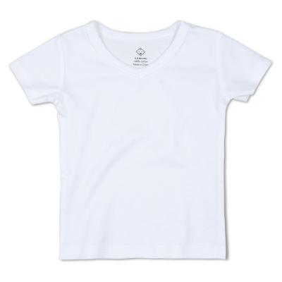 China The Other Baby Summer Clothes Wholesale Price V-neck Shirts Solid Color Cotton High Quality Baby T-shirt for sale