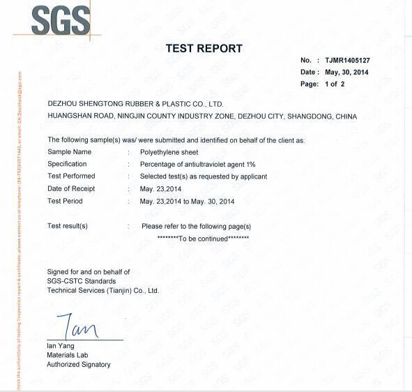 SGS - Shengtong Plastic Co.,Ltd.