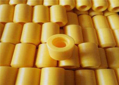 China Yellow color UHMWPE plastic lathe machining bushings smooth surface for sale