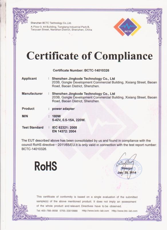 RoHS - Shenzhen Jingkode Technology Co., Ltd.