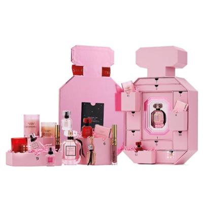 China Recyclable Customized Victoria's secret Cosmetic Advent Calendar Box 12 days Christmas Packaging Boxs Gift for sale